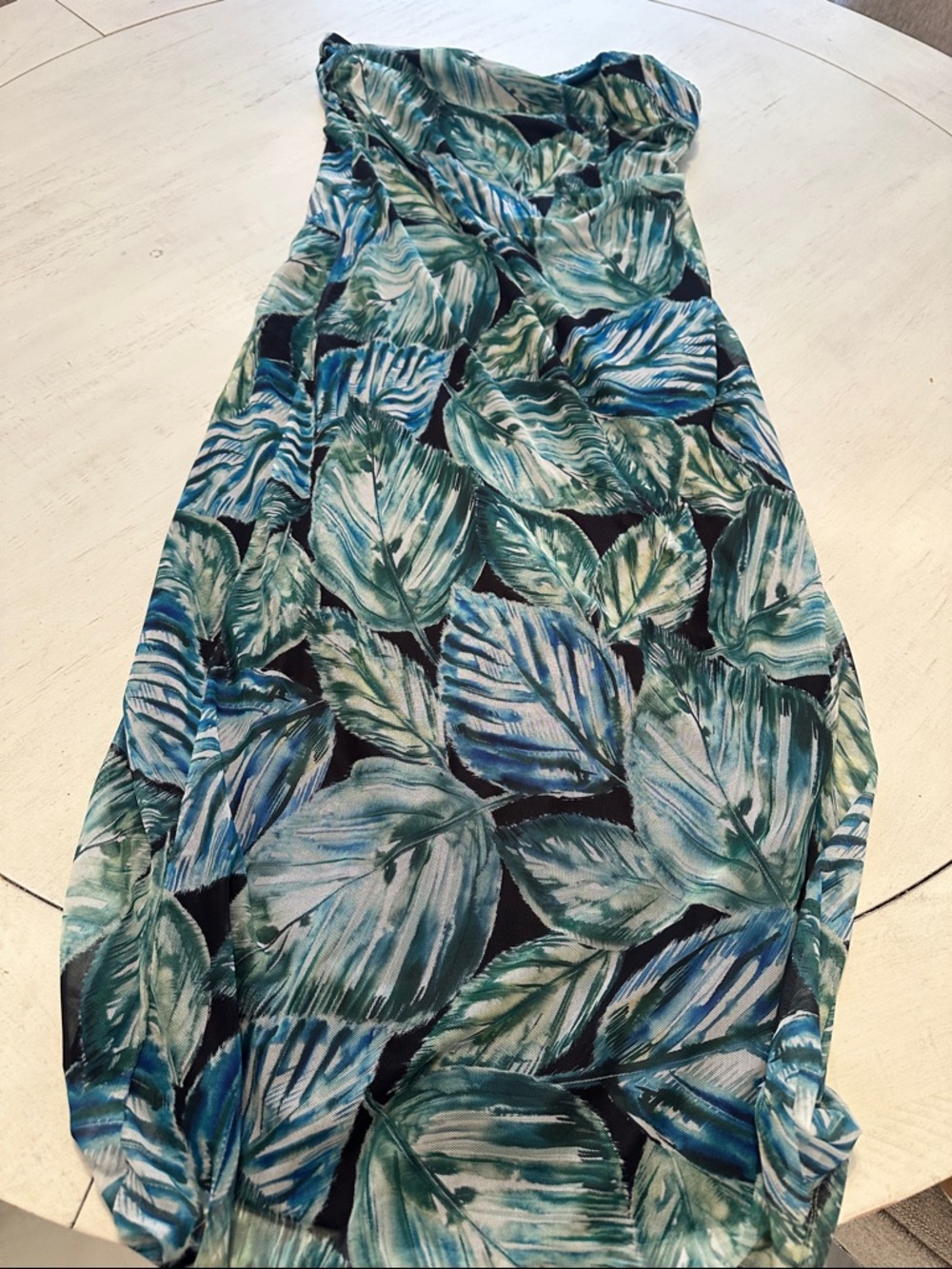 Elizabeth & Nicole Black Lined Skirt with Teal Patterned Trim